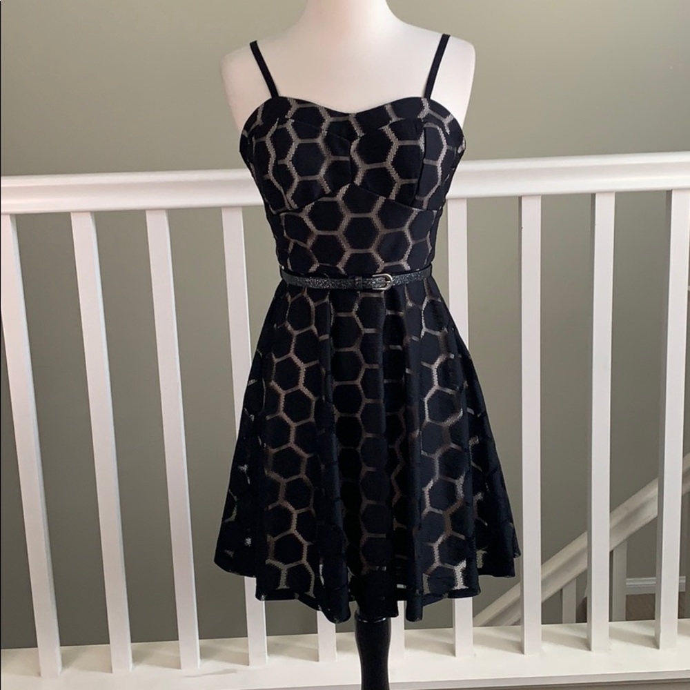 Lili Rose black  fit flare dress size Small